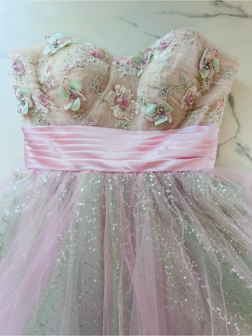Vintage Tony Bowls Strapless Mini Formal Party Wedding Dress Size 10
